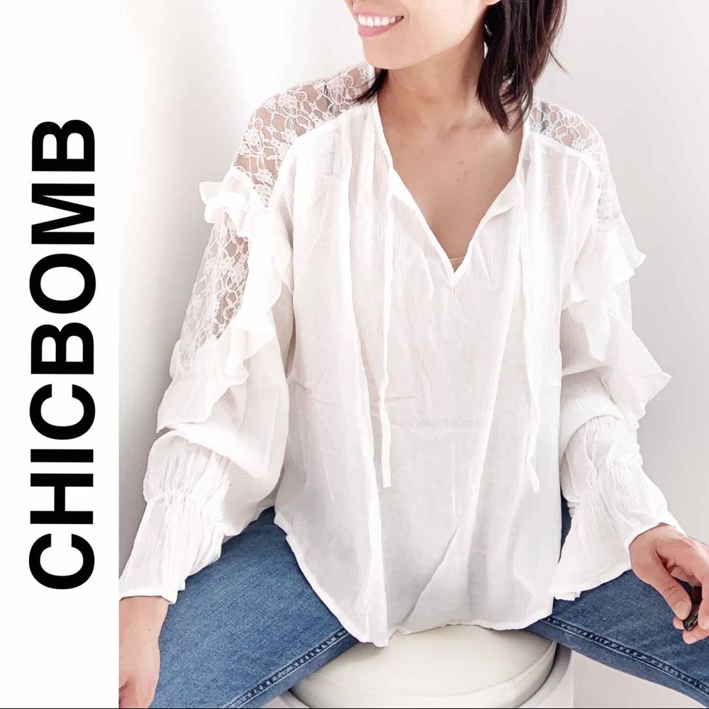 SOFT LACE Ruffles Lace top - Picture 4 of 6